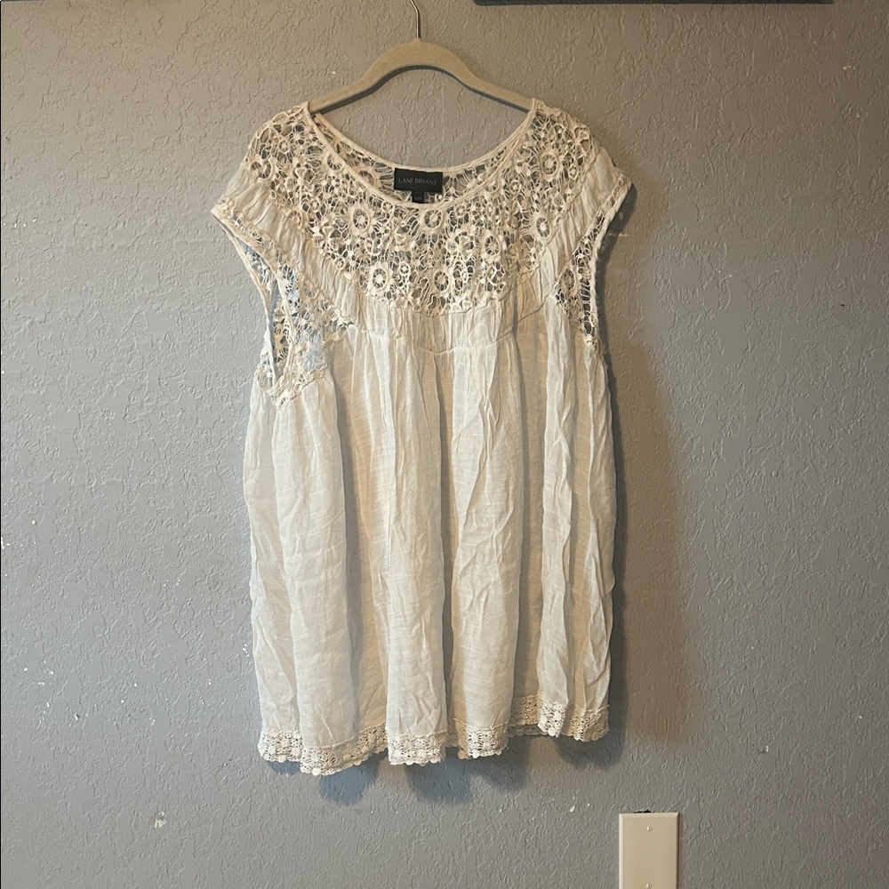Lane Bryant White Lace Blouse